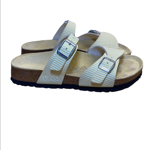 Birkenstock Birki’s Arizona Yellow and White Striped Sandals ( size 35/36) - Picture 2 of 10